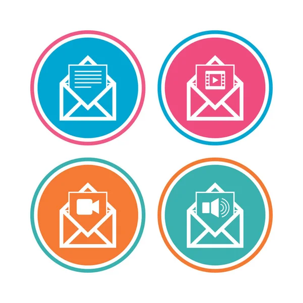 posta zarf simgeleri. ileti belge sembolleri.