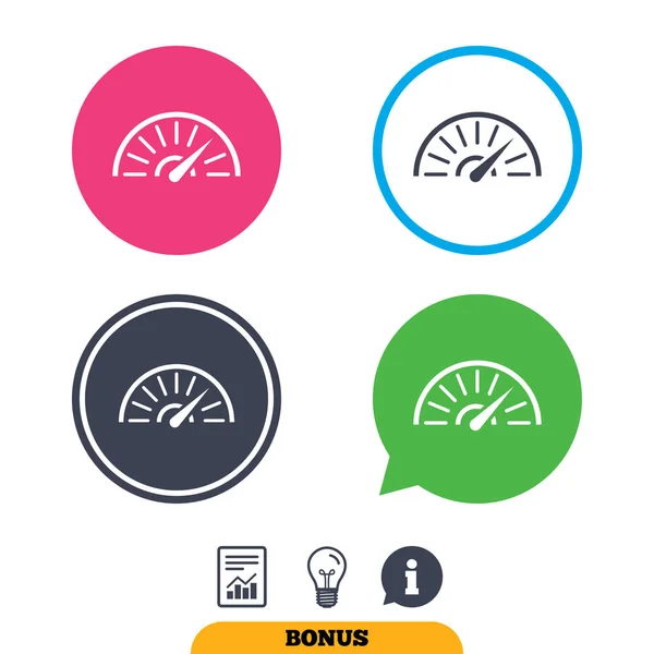 タコメーター サイン アイコン。回転計の記号. — ストックベクタ