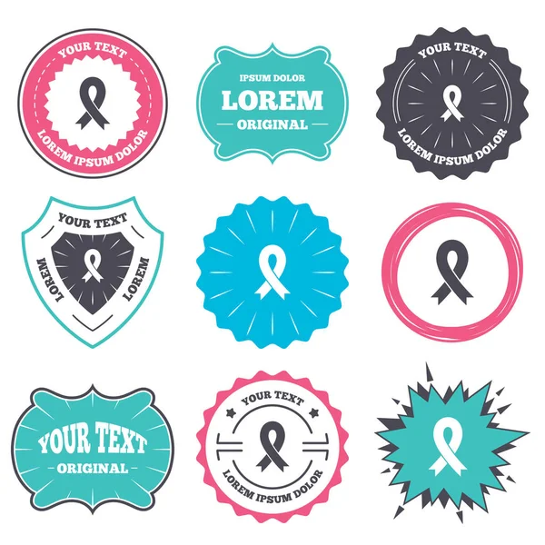 Menyfliksområdet tecken ikoner. Breast cancer awareness symbol. — Stock vektor