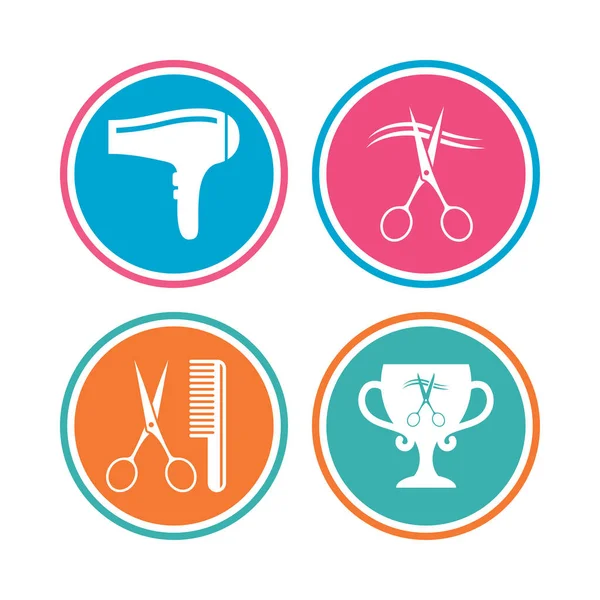 Set icone parrucchiere — Vettoriale Stock