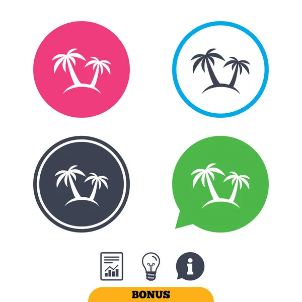 Palm boom teken-iconen. Reizen reis symbool. — Stockvector