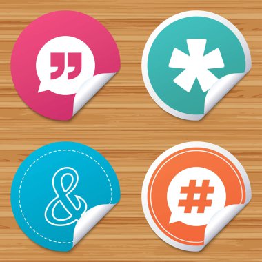 Teklif, dipnot simgeler yıldız. Hashtag sembolü.