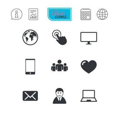 Web, mobil cihazlar simgeler. 