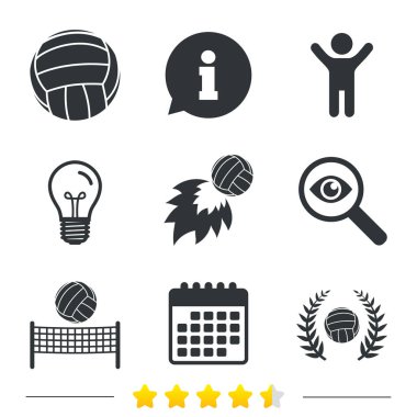 Voleybol ve net simgeler.