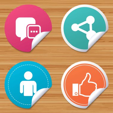 Sosyal Medya simgeler. Konuşma balonu ve paylaşım sohbet.