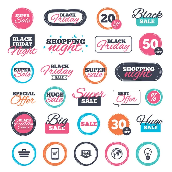 Online shopping icons. Smartphone, cart, buy. — Stock Vector