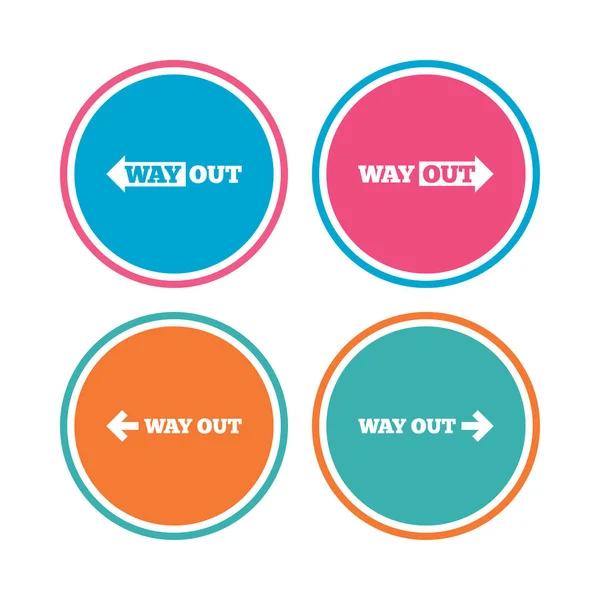 Way out icons. Left and right arrows symbols. — Stock Vector