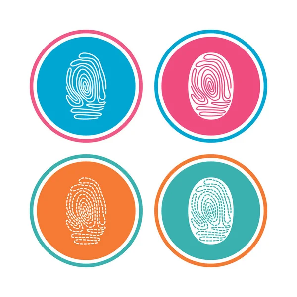 Fingerprint icons, Identification signs — Stock Vector