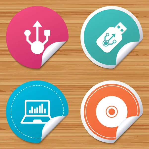 Iconos de unidad flash USB . — Vector de stock