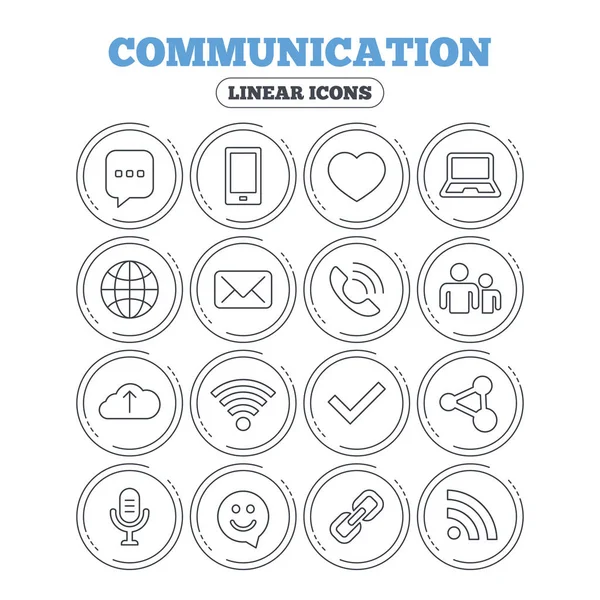 Jednoduché ikony komunikace — Stockový vektor