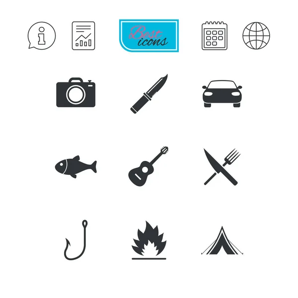 Pesca iconos simples — Vector de stock