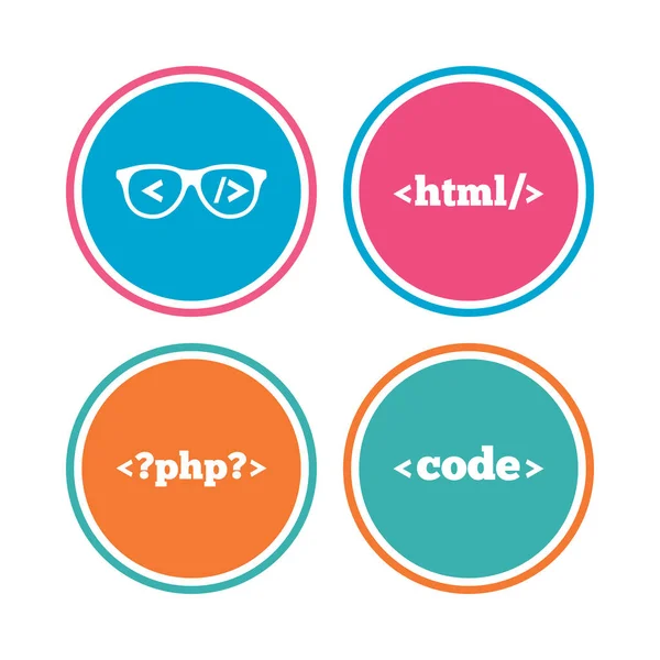 Programmeur codeur lunettes — Image vectorielle