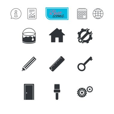 Onarım, inşaat simgeler. Hizmet işaretleri.