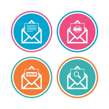 posta zarf simgeleri. ileti belge sembolleri.