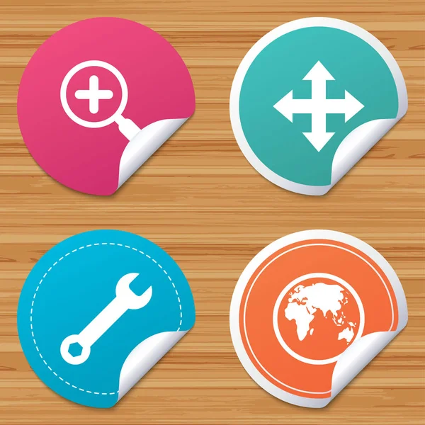 Büyüteç cam ve küre işaretleri