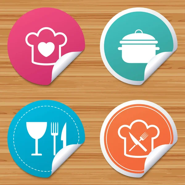 Symboles de cuisson icône — Image vectorielle