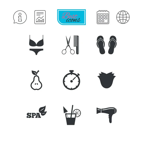 Parrucchiere semplici icone — Vettoriale Stock