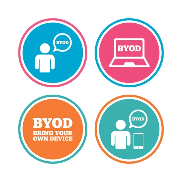 BYOD simple icons — Stock Vector