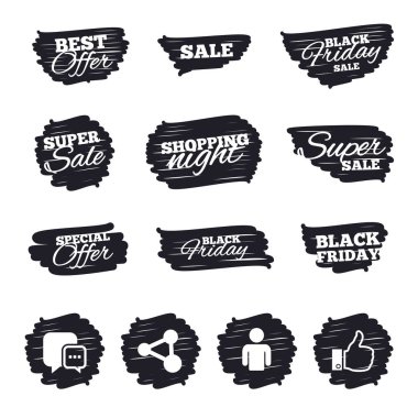 Satış afiş ve simgeler kümesi