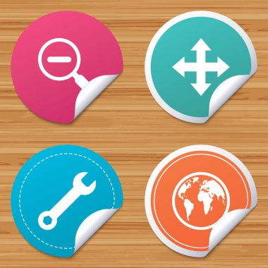 Büyüteç cam ve küre işaretleri