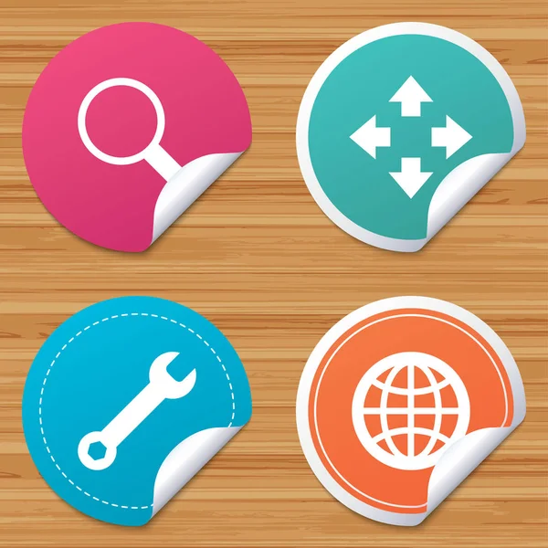 Büyüteç cam ve küre işaretleri