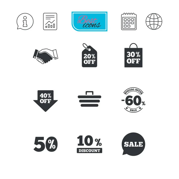 Prodej slevy ikona. Nakupování, řešit příznaky. — Stockový vektor