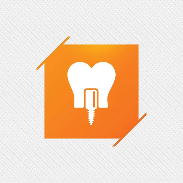 Icono de signo de implante dental. Símbolo de cuidado dental . — Vector de stock