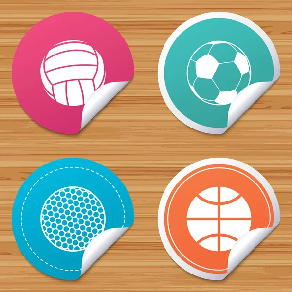 Stickers van sport ballen — Stockvector