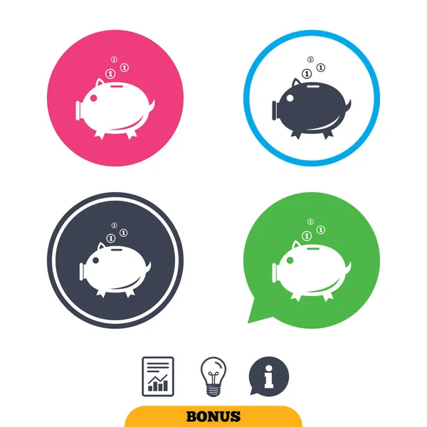 Icono de signo de alcancía. Moneybox símbolo . — Vector de stock