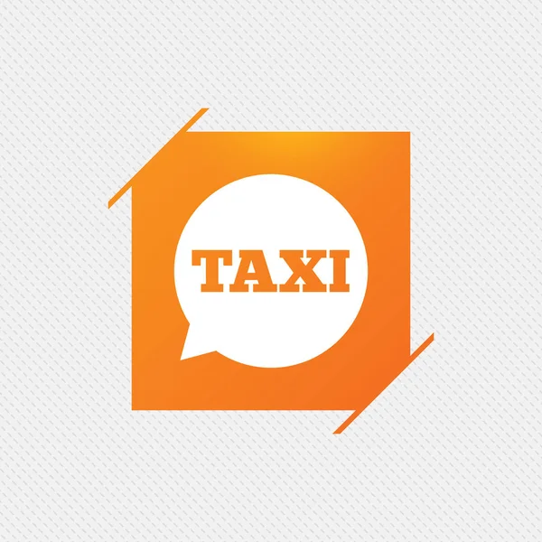 Taksówką mowy Bańka znak ikona. Transportu publicznego. — Wektor stockowy