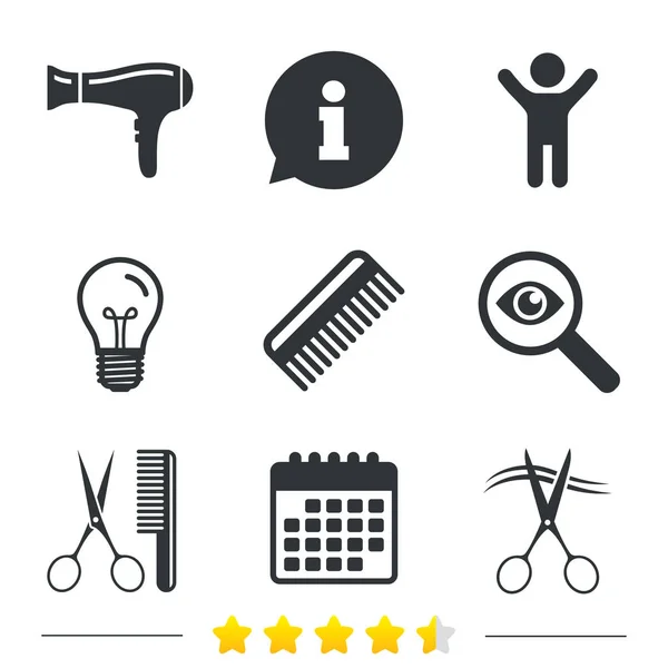 Hairdresser simple icons — Stock Vector