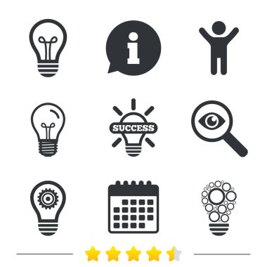 ışık lamba simgeler. enerji tasarrufu sembolleri.