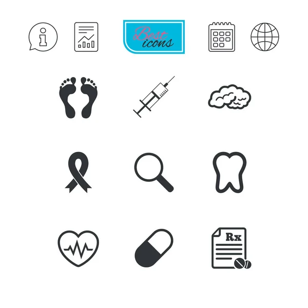 Iconos de medicina, salud médica y diagnóstico . — Vector de stock