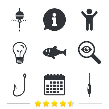 Bilgi, ampul ve Takvim ikonlar