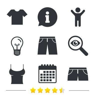 Bilgi, ampul ve Takvim ikonlar