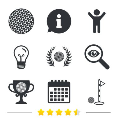 Bilgi, ampul ve Takvim ikonlar