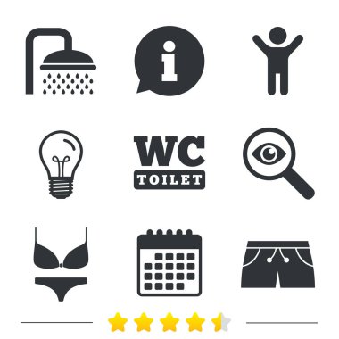 Bilgi, ampul ve Takvim ikonlar