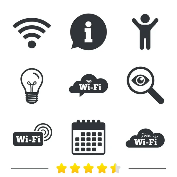 Icone di rete wireless Wifi — Vettoriale Stock