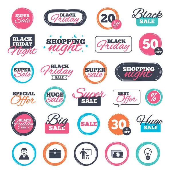 Sale and black friday sticker — Stock Vector
