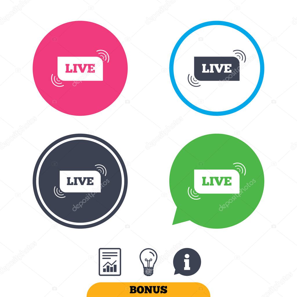 Live sign icon, vector illustration