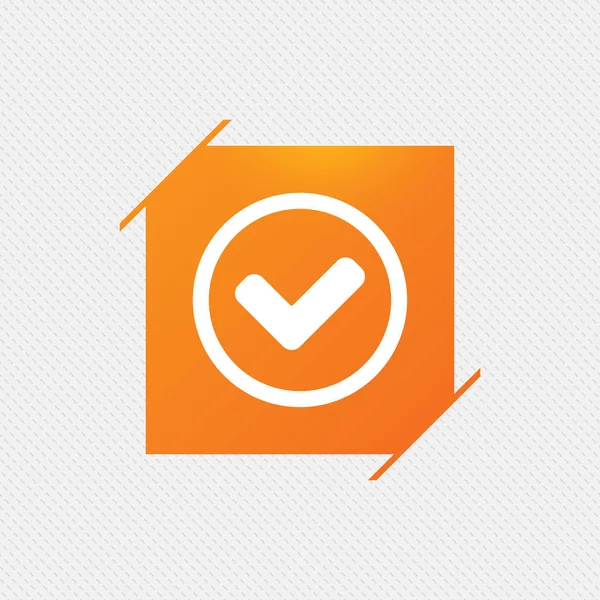 Orange square label on pattern — Stock Vector