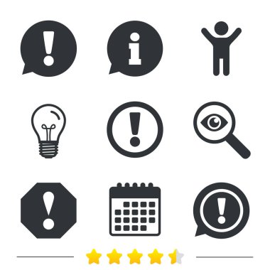 Dikkat düz simgeler