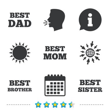 En iyi anne ve baba, kardeş, kardeş simgeler.