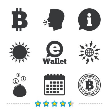 Bitcoin simgeler. Elektronik cüzdan sembolü.