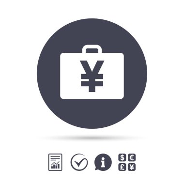 yen jpy işareti ile durum. Evrak Çantası'nı düğmesi.