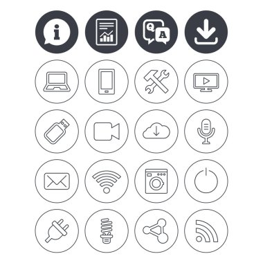 Aygıtlar ve teknolojileri simgeler. USB, wi-fi.