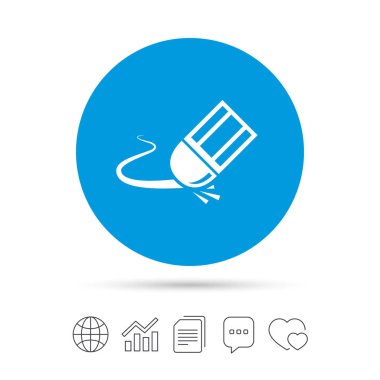 Silgi simgesi. kalem satır sembolü silmek.