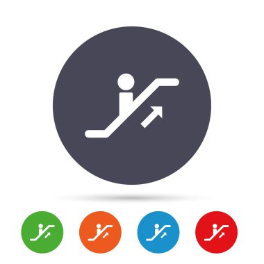 Yürüyen merdiven merdiven simgesi. Asansör hareketli merdiven.