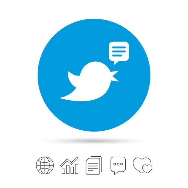 Fågel tecken ikon. sociala medier symbol. — Stock vektor