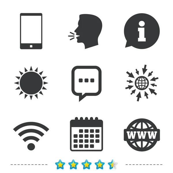 Iconos de comunicación. Smartphone y burbuja de chat . — Vector de stock